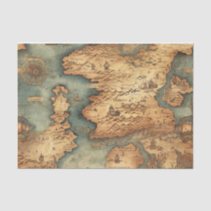 Vintage Map Treasures Antique Decoupage Paper