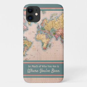 Vintage Map World Atlas Travel Lover's iPhone 11 Case