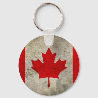 Vintage Maple Leaf Canadian Flag Keychain