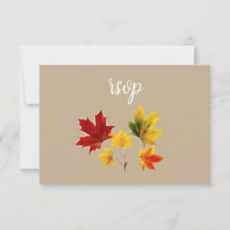 vintage maple leaves rsvp card