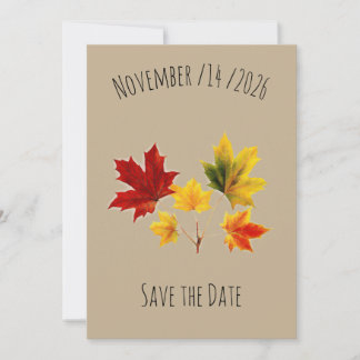 Vintage Maple Leaves save the date