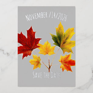 Vintage Maple Leaves save the date