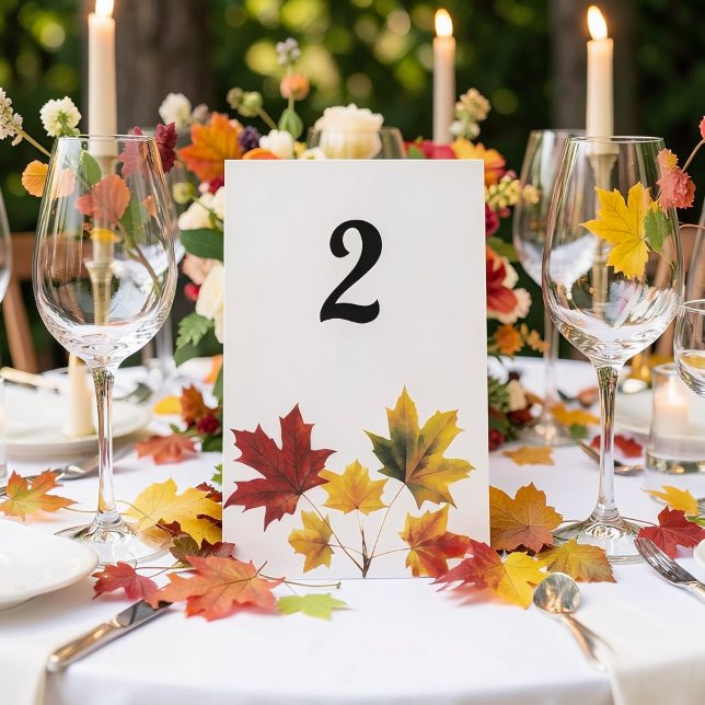 Vintage Maple Leaves Table Cards (Creator Uploaded)