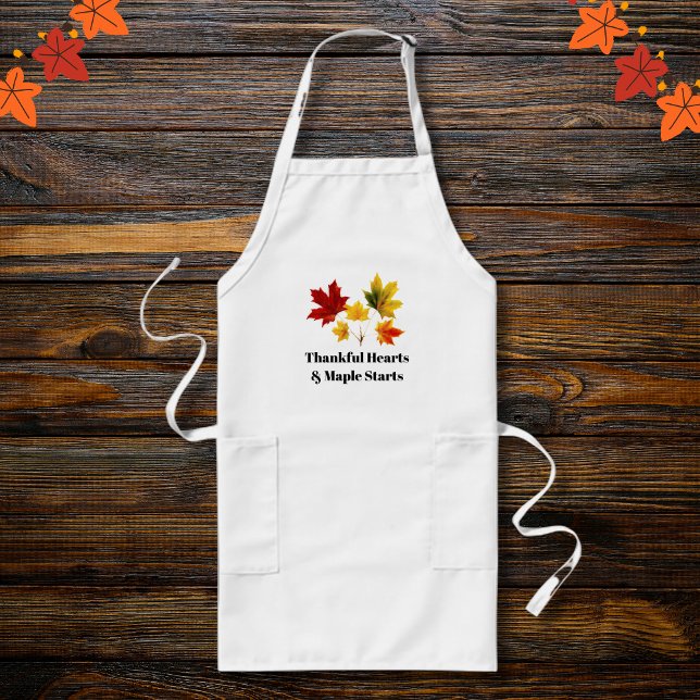 vintage maple leaves - Thankful quote  Long Apron (Creator Uploaded)