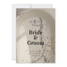 Vintage Marble Arch Botanical Wedding Invitation