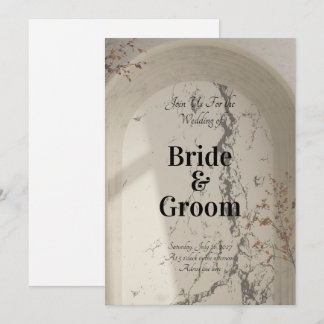 Vintage Marble Arch Botanical Wedding Invitation