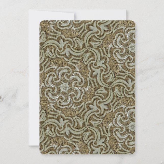 Vintage Marble Texture Wedding Invitation (Front)