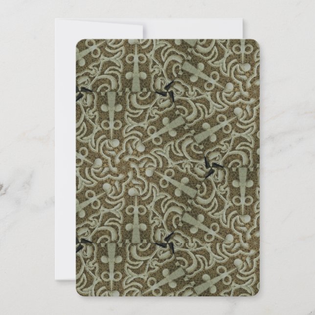 Vintage Marble Texture Wedding Invitation (Front)