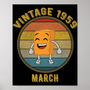 Vintage March 1959 Chicken Nugget Laughing Distres Poster
