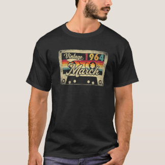 Vintage March 1964 58Th Birthday Gift Vintage Cass T-Shirt