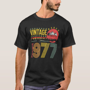 Vintage March 1977 45 Years Old Birthday T-Shirt