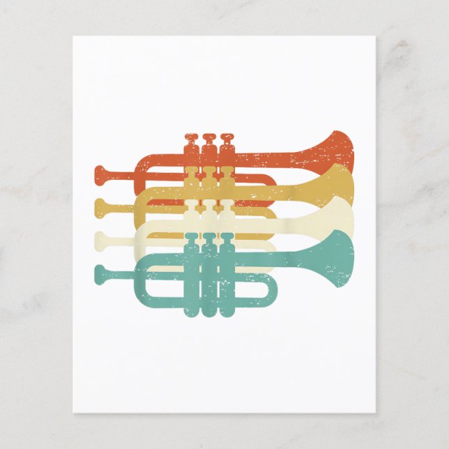 Vintage Marching Band Trumpet Player Retro Design  Flyer (Front)