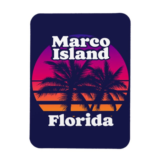 Vintage Marco Island Beach Florida Magnet (Vertical)
