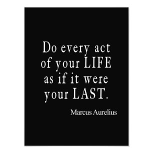 Vintage Marcus Aurelius Last Act of Life Quote Photo Print