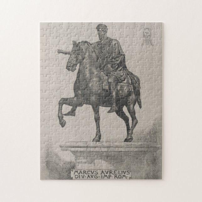 Vintage Marcus Aurelius Statue Illustration (1889) Jigsaw Puzzle (Vertical)