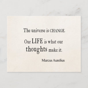 Vintage Marcus Aurelius Universe Change Life Quote Postcard