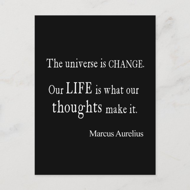 Vintage Marcus Aurelius Universe Change Life Quote Postcard (Front)