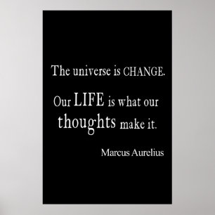 Vintage Marcus Aurelius Universe Change Life Quote Poster