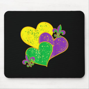 Vintage Mardi Gras 2025 Cute Hearts Valentine Wome Mouse Pad