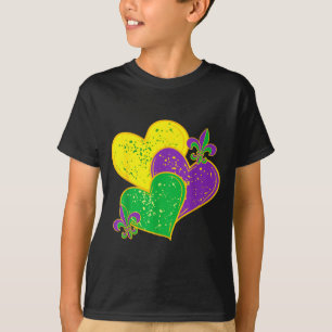 Vintage Mardi Gras 2025 Cute Hearts Valentine Wome T-Shirt