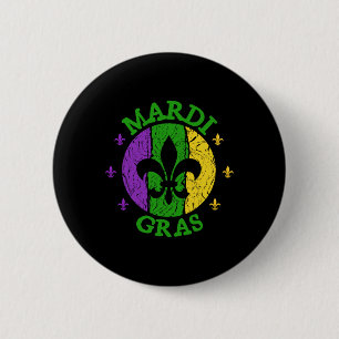 Vintage Mardi Gras Carnival Vintage Retro Jester H 2 Inch Round Button
