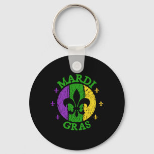 Vintage Mardi Gras Carnival Vintage Retro Jester H Keychain