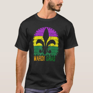 Vintage Mardi Gras Fleur De Lis Carnival Tuesday G T-Shirt
