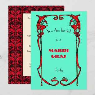 Vintage Mardi Gras Invitation Template