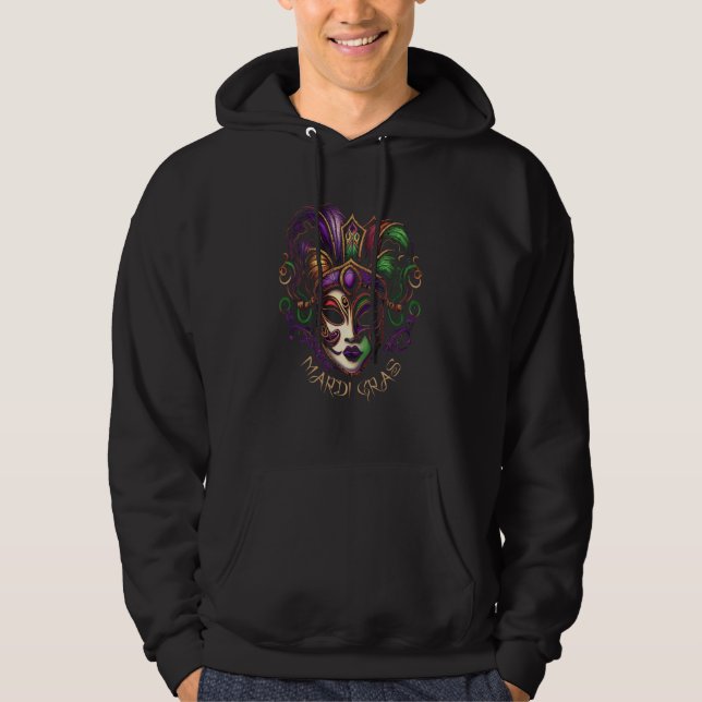 Vintage Mardi Gras Mask  1 Hoodie (Front)
