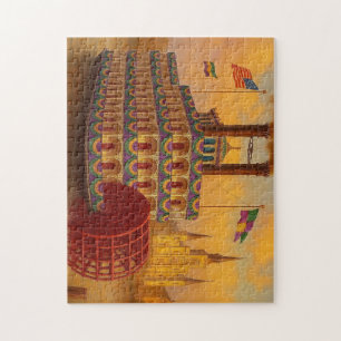 Vintage Mardi Gras Paddlewheel steamboat Jigsaw Puzzle