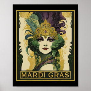 Vintage Mardi Gras Women 1 Poster