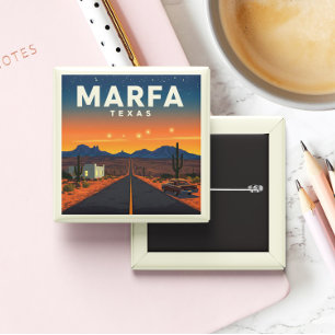 Vintage Marfa Texas 2 Inch Square Button