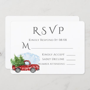 Vintage Mariage de Camion Rouge Invitation RSVP