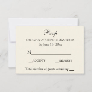 Vintage mariage élégant RSVP crème sophistiquée