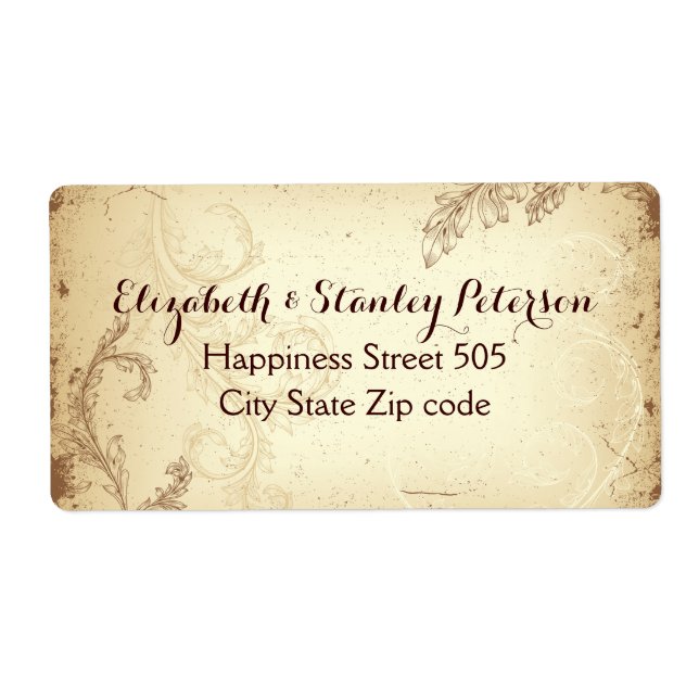 Vintage mariage étiquette  (Devant)