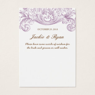 Vintage Mariage Mots de la sagesse Carte d'invité 
