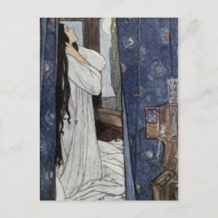 Vintage - Mariana, Poem by Alfred Lord Tennyson, Postcard