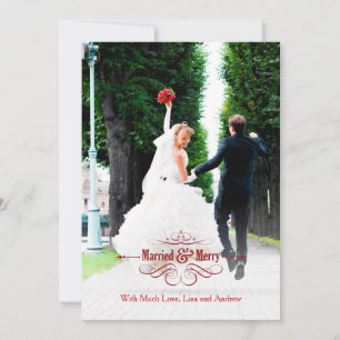 Vintage marié et Joyeux groupe de cartes de vacanc