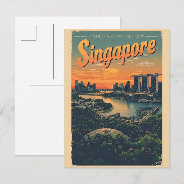 Vintage marina by sands skyscraper gifts postcard (Front/Back)