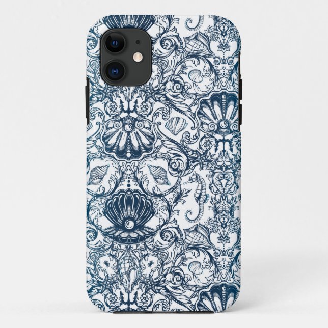 Vintage Marine Pattern Case-Mate iPhone Case (Back)