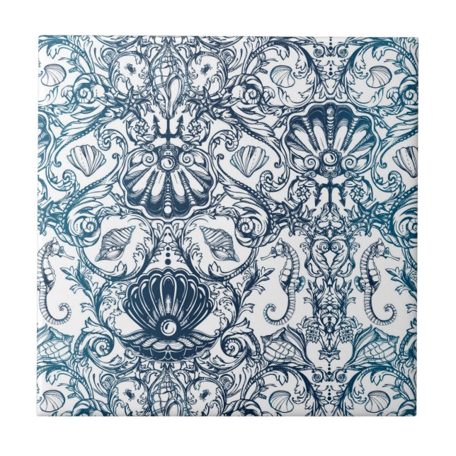 Vintage Marine Pattern Tile (Front)