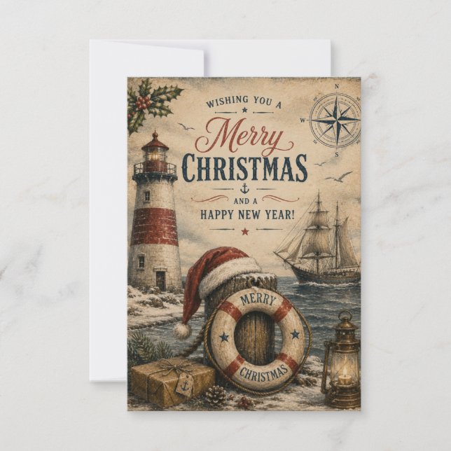 vintage maritime greeting card  (Front)