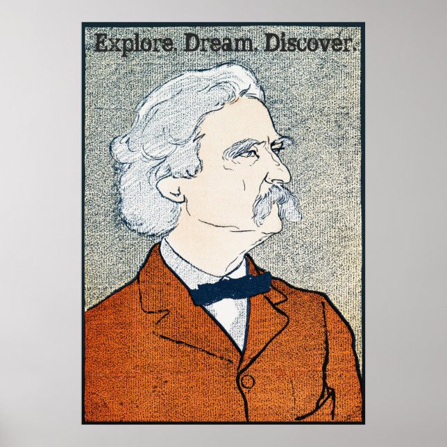 Vintage Mark Twain - Explore. Dream. Discover. Poster (Front)