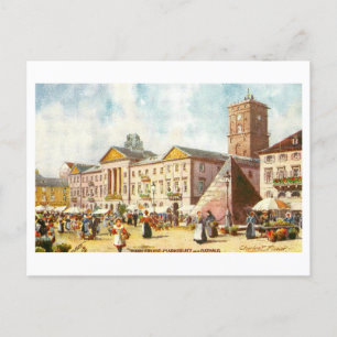 Vintage Marketplace/City Hall Karlsruhe Germany Postcard