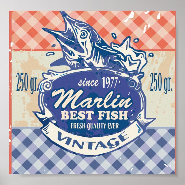Vintage Marlin Best Fish Poster (Front)