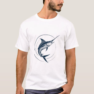 Vintage Marlin Fishing Logo - Retro Saltwater Fish T-Shirt