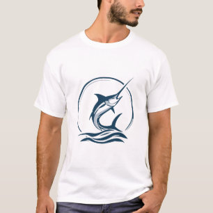 Vintage Marlin Fishing Logo - Retro Saltwater Fish T-Shirt