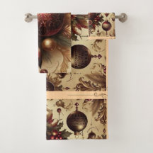 Vintage Maroon and Gold Christmas