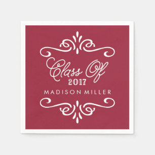 Vintage Maroon   Graduation Napkins