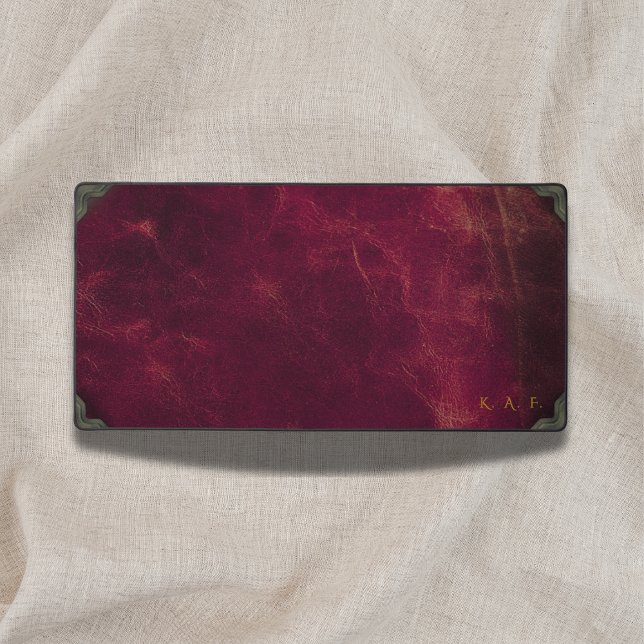 Vintage Maroon Leather Look Personalized Desk Mat (Creator Uploaded)